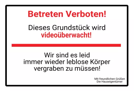 WarnschildWarnung - Zutritt verboten Betreten Verboten! Bild