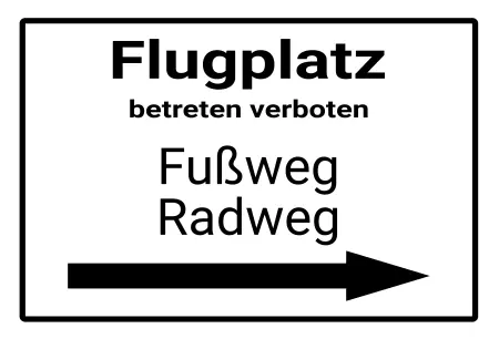 WarnschildWarnung - Zutritt verboten Flugplatz betreten verboten Bild