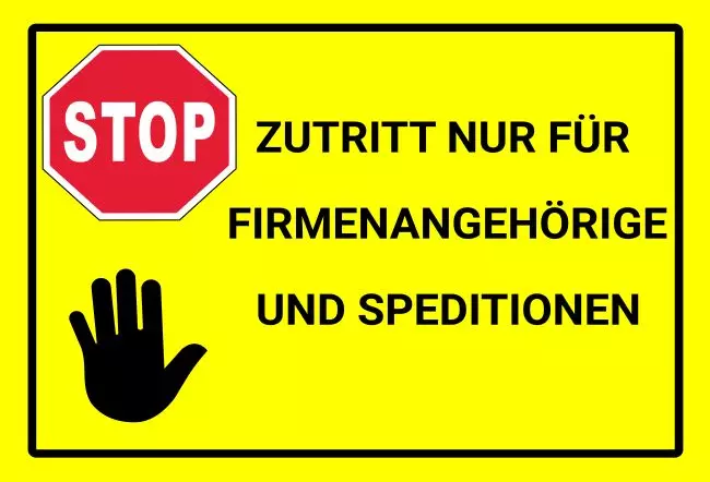 WarnschildWarnung - Zutritt verboten Nur für Firmenangehörige Bild